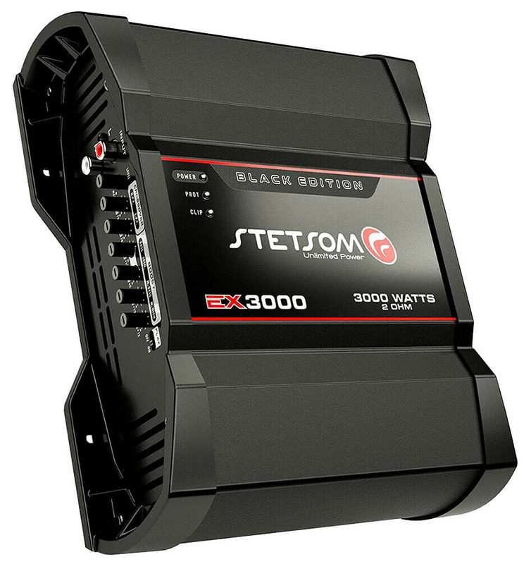Stetsom EX3000 Black 2-Ohms Mono 1-Channel Digital Amplifier Class D 3k Watts RMS