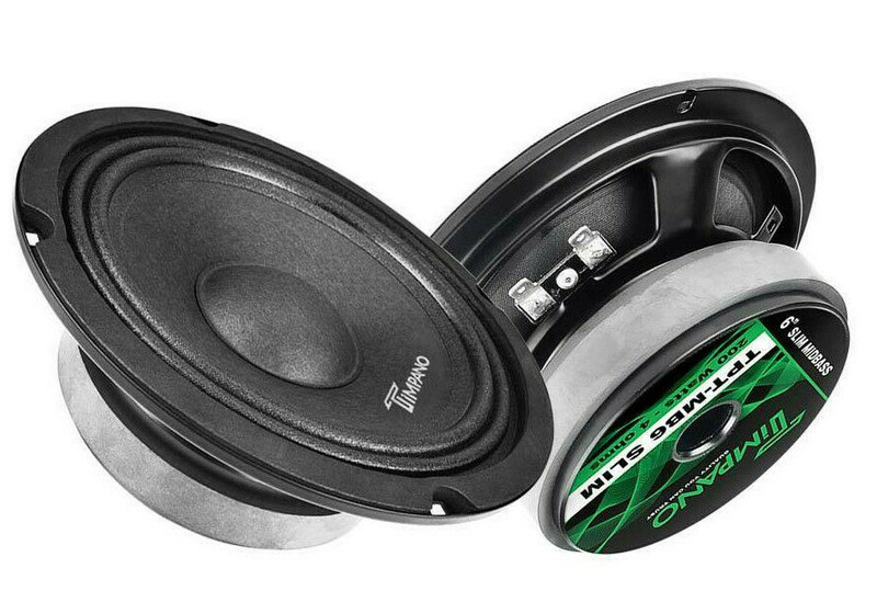 2x Timpano TPT-MB6 Slim 6.5" Shallow Mid Bass Car Audio Speaker 200 Watts 4-Ohm