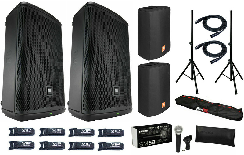2x JBL EON710 10" Active Speaker 1300W + 2x EON710-CVR, SM58LC MIC + Accessories
