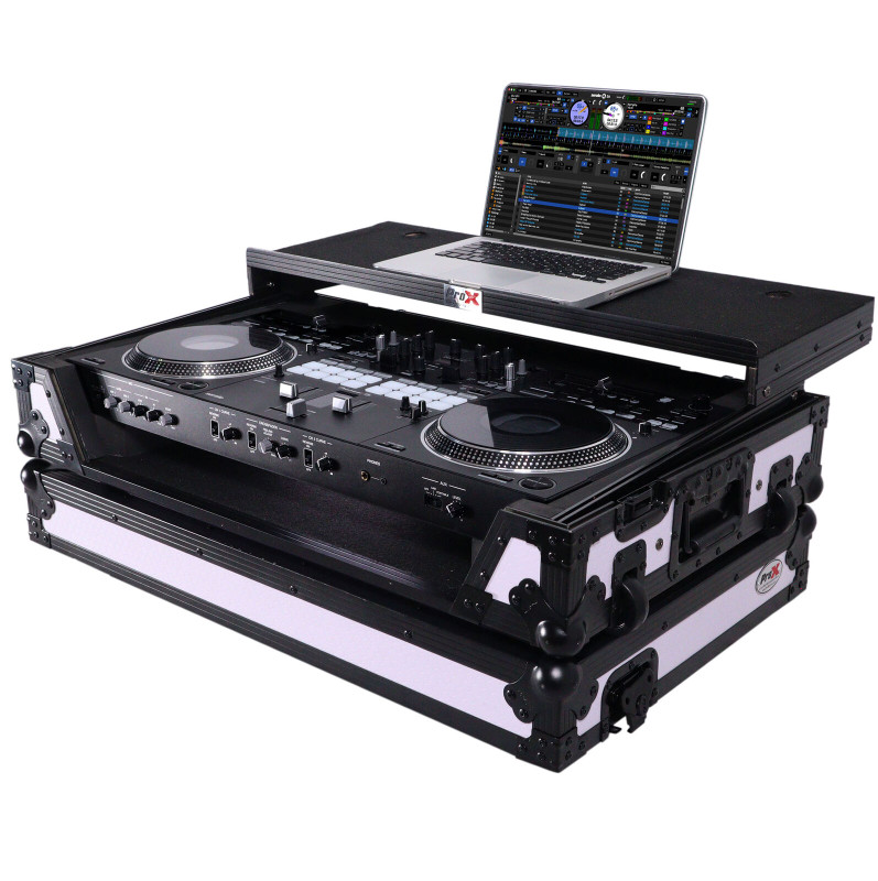 ProX XS-DDJREV7WLTWH Pioneer DDJ-REV7 ATA Flight Case w/ Laptop Shelf 1U Rack & Wheels