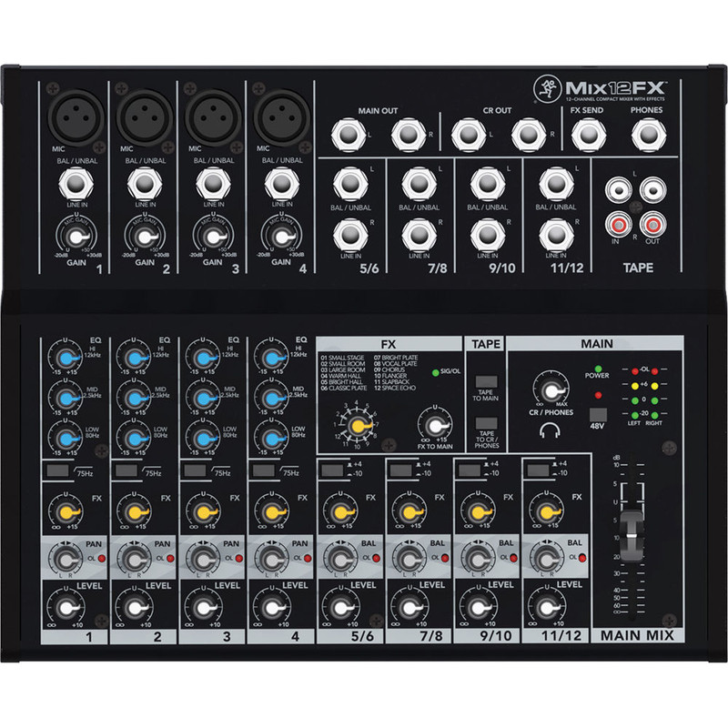 Mackie Mix12FX 12-Channel Compact Mixer with Effects RCA inputs / outputs