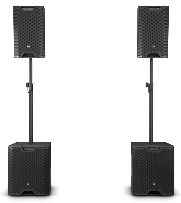 2x LD Systems ICOA SUB 15  A Powered 15" Bass Subwoofer & 2x ICOA 12 A BT Speakers