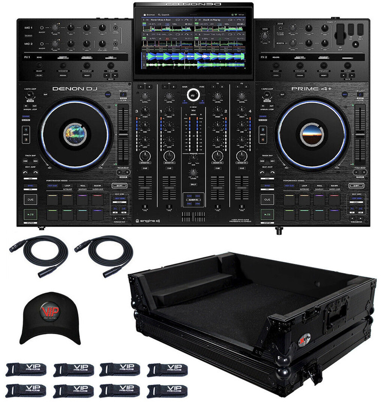 Denon PRIME 4+ DJ Controller WI-FI STREAMING With Amazon Music + XS-PRIME4 WBL Case