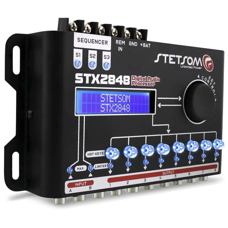 Stetsom STX2848 Equalizer / Crossover 2 Input Channels, 8 Output Channels w/ DSP