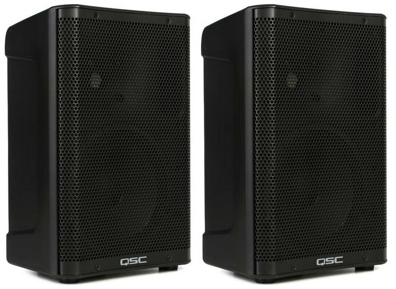 2x QSC CP8 Active 8" 1000W Class-D Amplified 2-Way Compact Powered Loud-speaker (MINT)