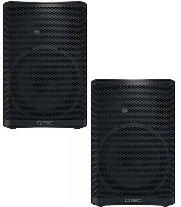 2x QSC CP12 12" 1000W 2-Way Compact Active Monitor PA / DJ Powered Speaker MINT