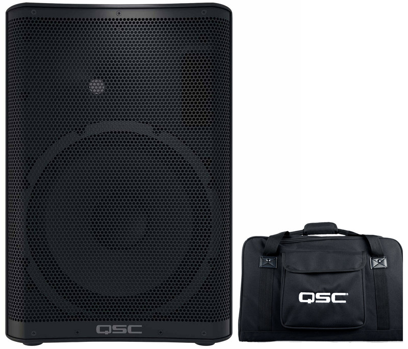 QSC CP12 12-inch 1000 Watts Active PA / DJ Powered Loud Speaker + CP12 Tote Bag.