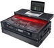 ProX XS-DDJFLX10WLTBL Pioneer DDJ-FLX10, DDJ-GRV6 Case with Laptop Shelf 1U Rack Space Wheels and LED - Black