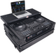 ProX XS-DDJFLX10WLTBL Pioneer DDJ-FLX10, DDJ-GRV6 Case with Laptop Shelf 1U Rack Space Wheels and LED - Black