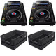 2x Pioneer CDJ-3000 RekordBox DJ Multi Player + 2x ProX XS-CDBL Case for Large Format CD-Media Players