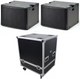 2x JBL SRX910LA Dual 10" Powered Line Array Active speaker W/ DSP 880W + ProX XS-SP273022W Speaker Case