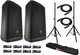 2x JBL EON712 12" Powered Speakers with Bluetooth 1300 Watts + 2x Cables + Stands & Bag
