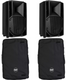2x RCF ART 715-A MK5 15" 2-Way Powered Speakers With DSP 1400W + 2x RCF ART-COVER-715 Speaker Covers (MINT)