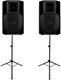 2x RCF ART 715-A MK5 15" Powered Speaker With DSP 1400 Watts + ProX T-SS18P Set of 2 Speaker Tripod Stands