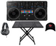 Pioneer DDJ-REV5 Controller Serato DJ Pro & Rekordbox Compatibility + Headphones + X Stand with Table Top