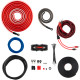 DS18 OFCKIT0 ULTRA FLEX ADVANCE 0 GAUGE COMPLETE AMPLIFIER INSTALLATION WIRING KIT 0GA WITH FUSE HOLDER AND 250 AMP FUSE - UP TO 3000W, OFC 100% COOPER