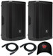 2x JBL PRX915 15" Powered 2-Way DJ / PA Speaker w/ DSP 2000W + 2x Cables + Hat