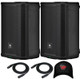 2x JBL PRX908 Powered 2Way 8" PA Speakers 2000W w/ DSP + 2x XLR Cables + VIP Hat