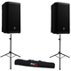 2x EV ZLX-8P-G2 8" Powered Loudspeaker 1000W + ProX T-SS18P Tripod Stand W/ Bag