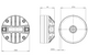 B&C DE400 1" technical dimension drawing.