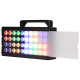 Sliding a frost filter onto a stage light.