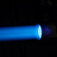 Blue light beam from a fixture