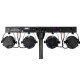Rear view of stage light bar and stand.