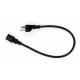 Standard black power cable with AC plug.