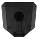 Bottom view of a RCF 815A black speaker with pole mount.