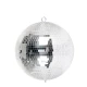 EM12 A silver mirrored disco ball.