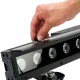 Tightening the thumb screw on ADJ LB15IP.