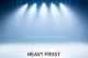 Five bright lights create heavy frost.