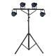 Black ADJ LTS2 AS stand with blue lights.