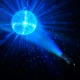 Pinspot LED Quad DMX lighting a mirror ball.