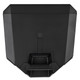 Top view of a RCF 815A black speaker enclosure.