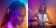 Female DJ wearing HDJ-F9 headphones
