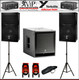 (2) Yorkville EF12P 12" 2400W Active Speakers + (1) PS15S + (2) Stands + 2x 25FT XLR