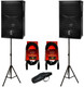 2x Yorkville EF12P Elite Series 2400W Powered Speakers + Stands +  XLR Cables