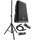 EV ZLX-15BT Active DJ 1000W PA Powered Bluetooth Amplified Speaker Stand & Cable