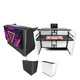 ProX XF-MESAMEDIAMK2 DJ Facade Table Station W/ TV Mount, White/Black Scrims