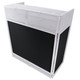 ProX XF-VISTA WH MK2 DJ Booth Facade Table Station with White/Black Scrim kit
