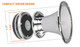 PRV D3500TiH-Nd 2" Neodymium Titanium Hybrid Driver + WGP14-50 Chrome Silver Horn