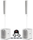 2x RCF EVOX 12 White Active Portable 2-Way Column Array DJ System 1400W + Cables