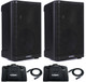 2x QSC CP8 Active 8" 1000W 2Way Powered Loud Speaker + 2x Carrying Bags + 2x Cables