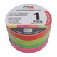 ProX XGF-160FLX4 4-Pack 1-in 180FT 60YD Multi-Color Fluorescent Commercial Tape