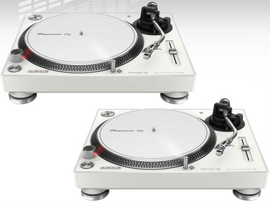 2x Pioneer PLX-500 Direct Drive Vinyl DJ Turntable PLX500W (White)