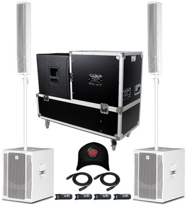 2x RCF EVOX 12 White Active Portable 2-Way DJ Column Array + X ...