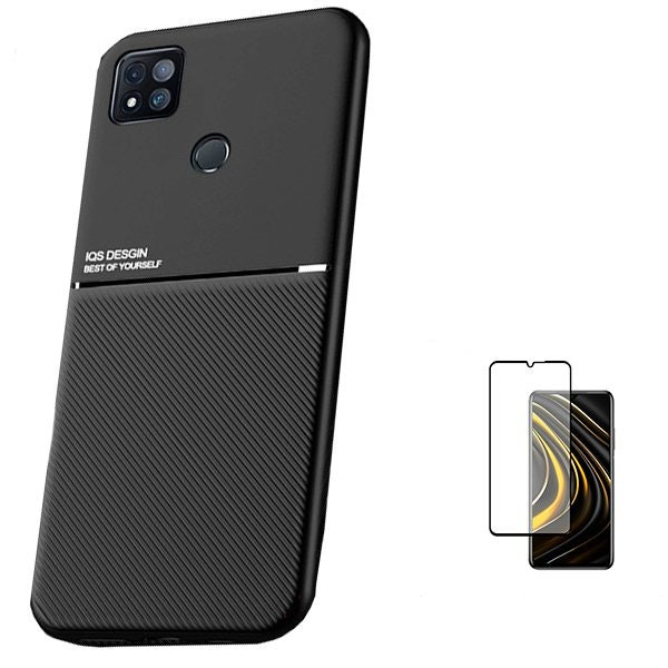 Funda magnética Lux con protector 5D para Redmi 9C NFC