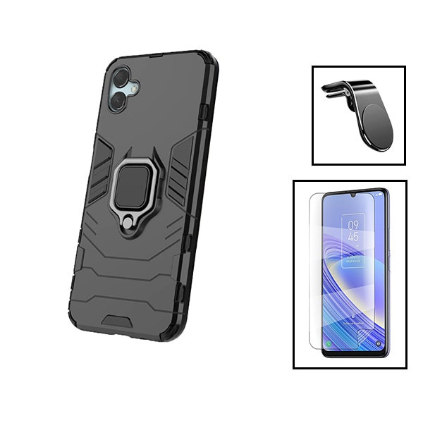 Case Military Defender 3-in-1 with Hydrogel Full Cover and Magnetic Mount for Samsung Galaxy A04e - Black