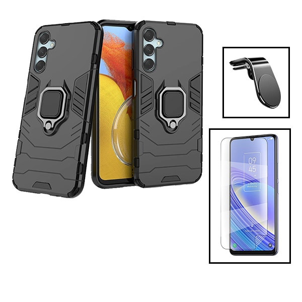 Funda y protector hidrogel con soporte magnético para Samsung Galaxy M34 5G - Negro